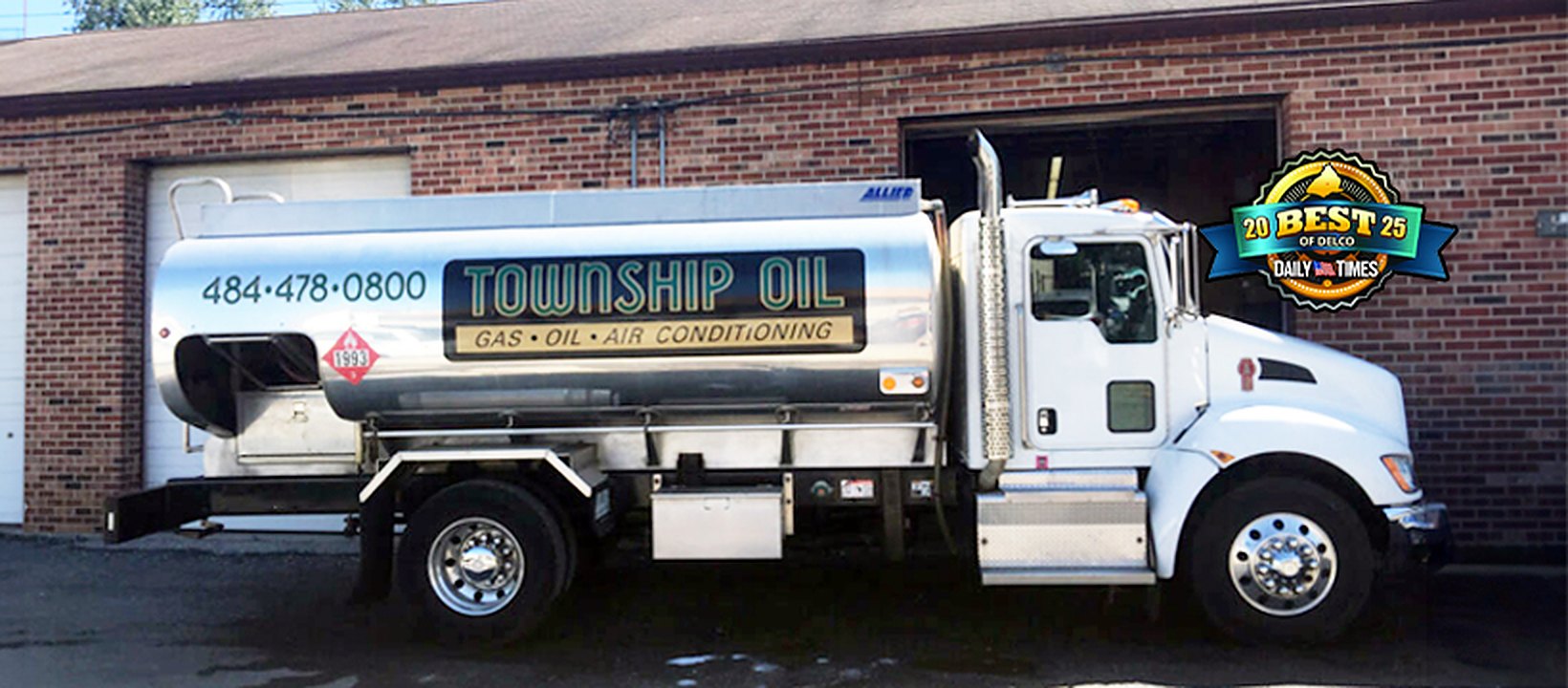 Township Oil heating oil delivery truck with green and gold lettering