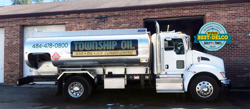 Township Oil heating oil delivery truck with green and gold lettering