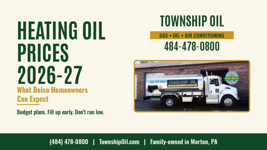 Township Oil delivery truck: Heating Oil Prices 2026-27, what Delco homeowners can expect